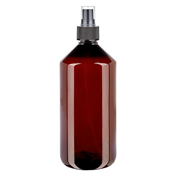 Frasco PET 1000ml com atomizador preto Frasco PET 1000ml com atomizador preto