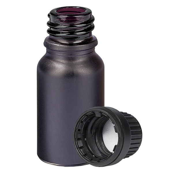 Frasco de 10ml 11mm tampa de rosca preta tampa inviolável BlackLine UT18/10 Frasco de 10ml 11mm tampa de rosca preta tampa inviolável BlackLine UT18/10