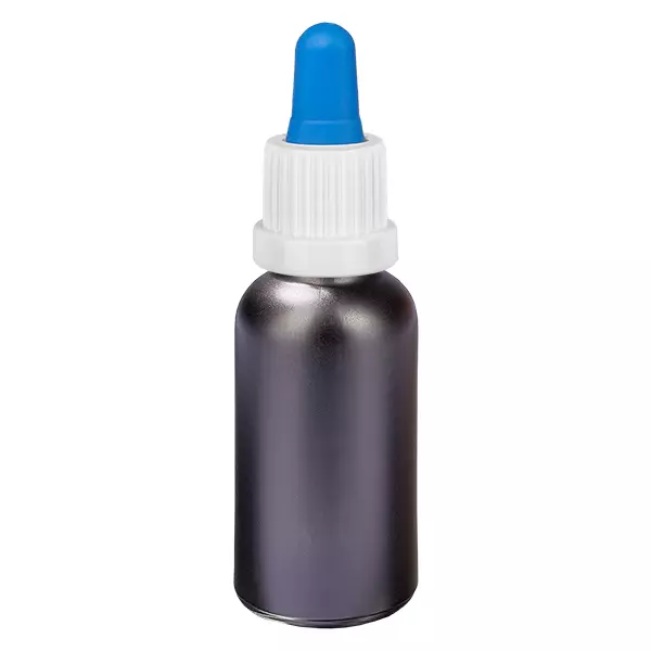 Frasco pipeta de 30 ml branco/azul com fecho inviolável BlackLine UT18/30 Frasco pipeta de 30 ml branco/azul com fecho inviolável BlackLine UT18/30