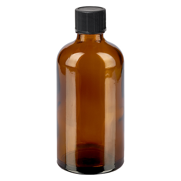 Frasco conta-gotas de 100 ml com tampa standard preta de 1 mm BrownLine UT18/100