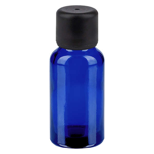 Frasco de 20ml com tampa de rosca de 6mm preta Standard BlueLine UT18/20