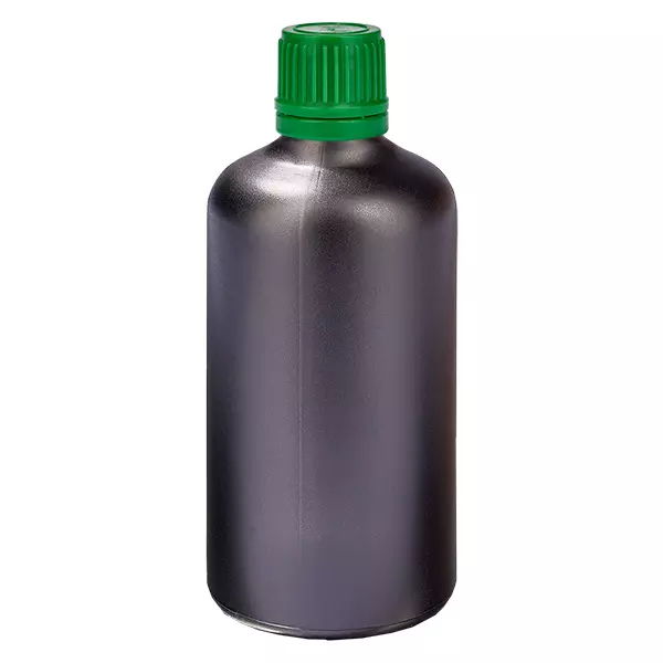 Frasco de 100ml com tampa de rosca de 11mm verde BlackLine UT18/100 Frasco de 100ml com tampa de rosca de 11mm verde BlackLine UT18/100