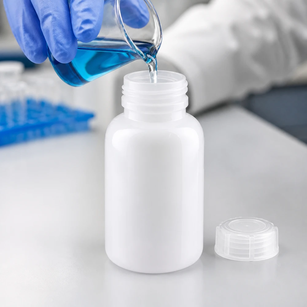 250ml Laborflasche Weithals mit abnehmbarem Deckel zur Aufbewahrung von Reagenzien