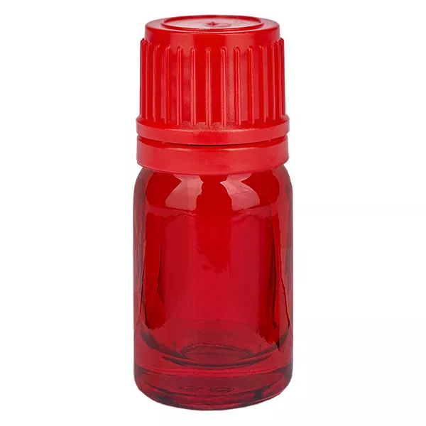 Frasco de 5 ml com 11 mm de tampa de rosca vermelha inviolável RedLine UT18/5 Frasco de 5 ml com 11 mm de tampa de rosca vermelha inviolável RedLine UT18/5