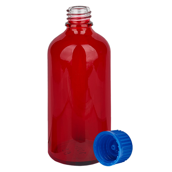 Frasco de 100 ml com tampa de rosca de 11 mm azul Standard RedLine UT18/100 Frasco de 100 ml com tampa de rosca de 11 mm azul Standard RedLine UT18/100