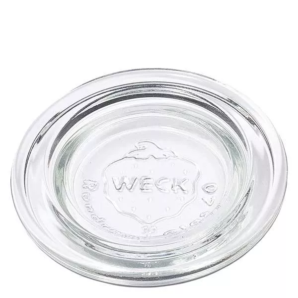 Tampa de vidro WECK RR40 redonda transparente de vidro para frascos de conserva e frascos de conserva