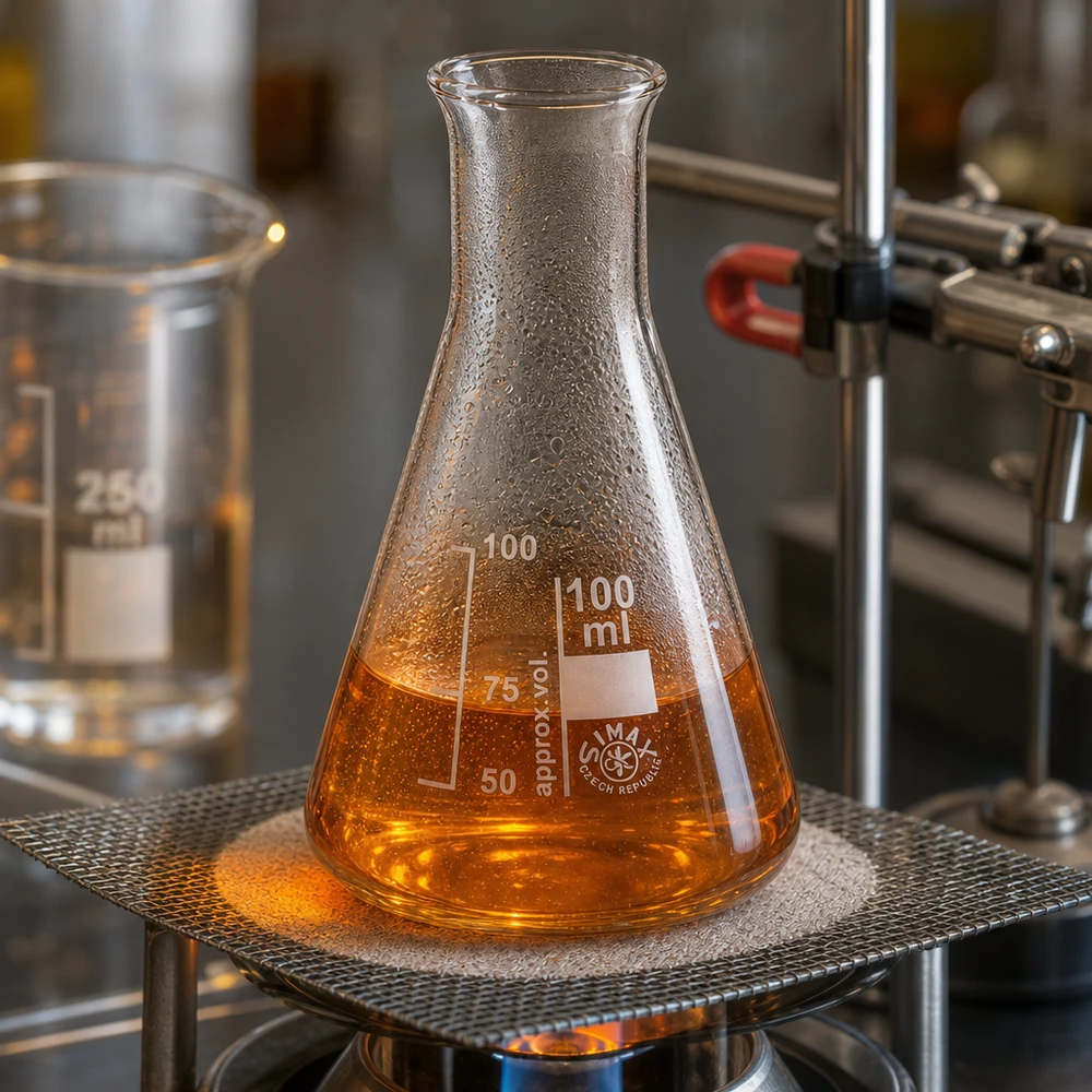 Erlenmeyer de 100 ml com gargalo estreito e forma cónica para uma mistura e agitação óptimas dos líquidos
