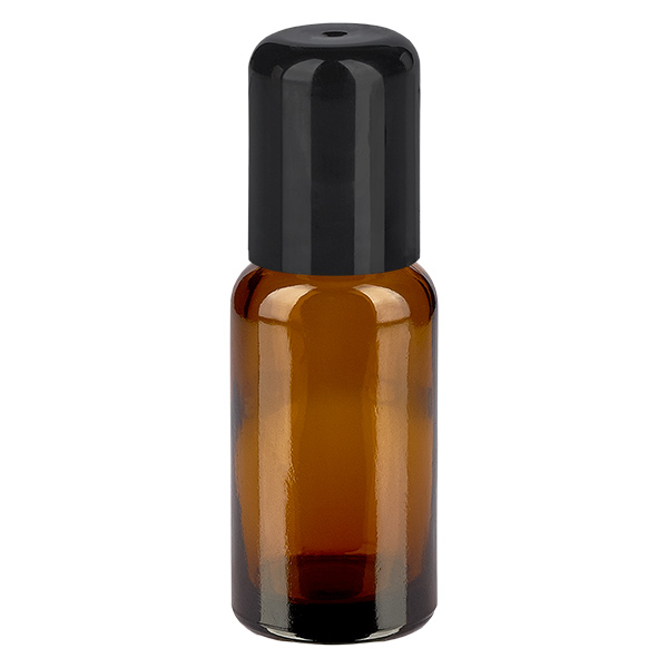 Frasco de 20 ml de roll-on preto com tampa standard BrownLine UT18/20
