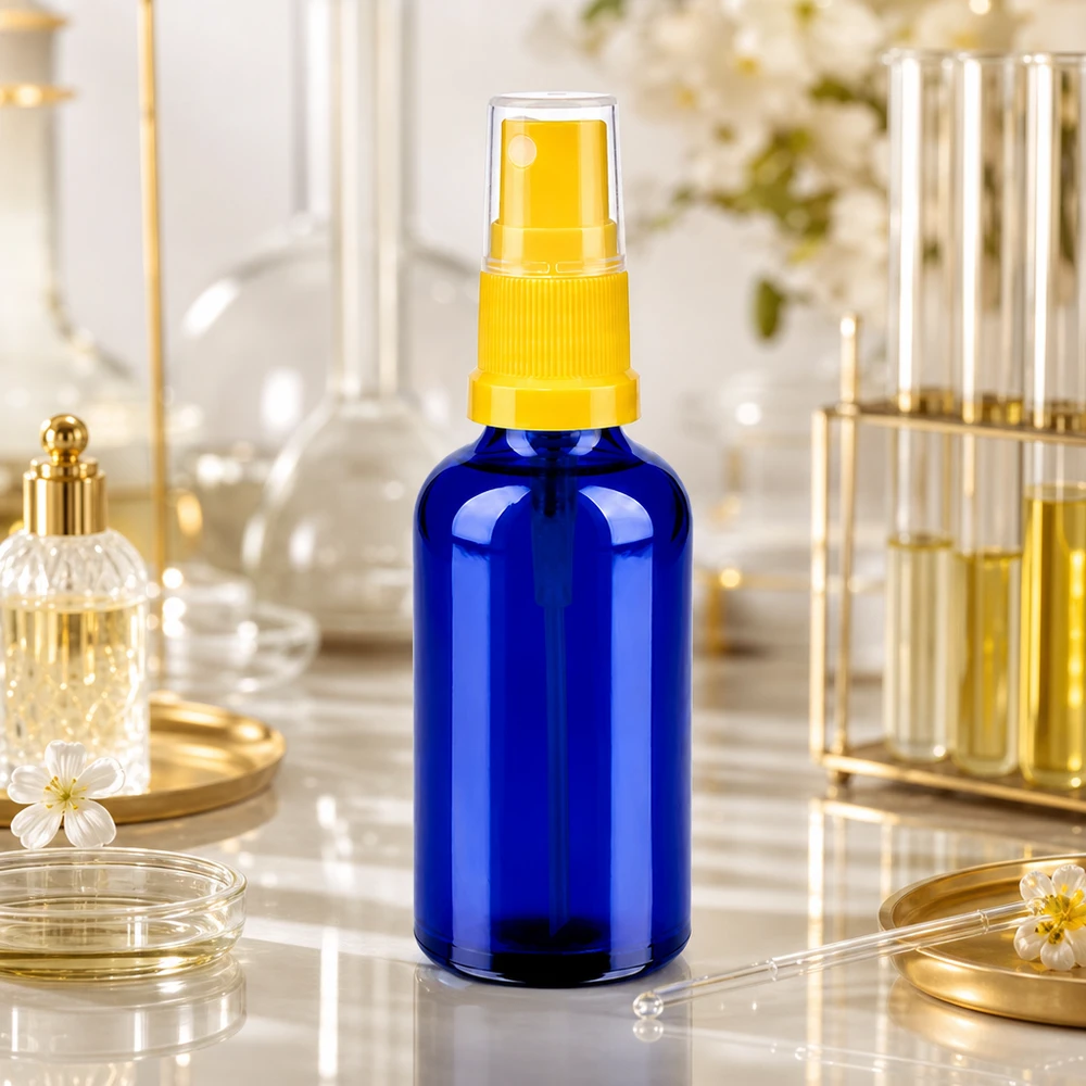Frasco de spray BlueLine de 50 ml com rosca UT18 - perfeito para perfumes caseiros e sprays de ambiente