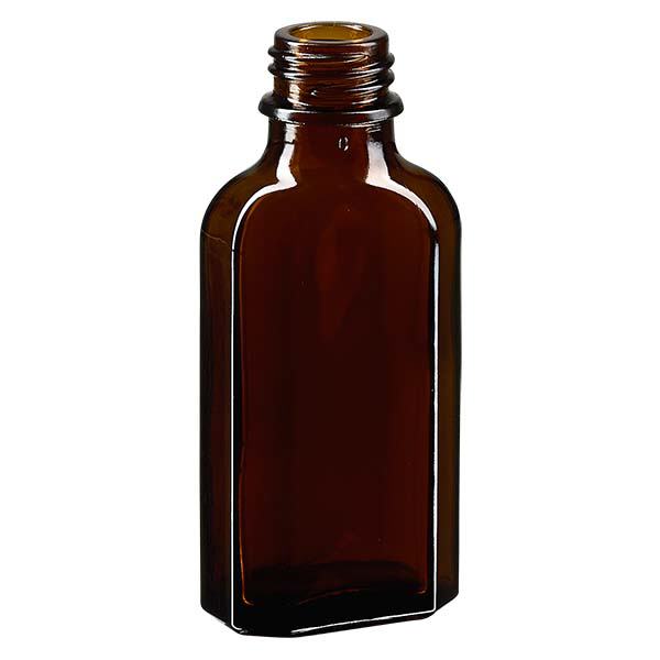 Frasco Meplat de 50 ml castanho DIN22 Frasco Meplat de 50 ml castanho DIN22 fio de vidro quadrado para medicina cosmética aromaterapia vazio
