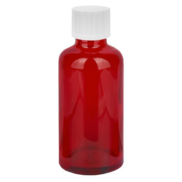 Frasco de 50 ml com tampa de rosca de 11 mm branca com fecho inviolável RedLine UT18/50