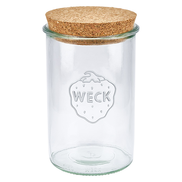 Copos de vidro de 1000ml WECK RR100 com cortiça natural