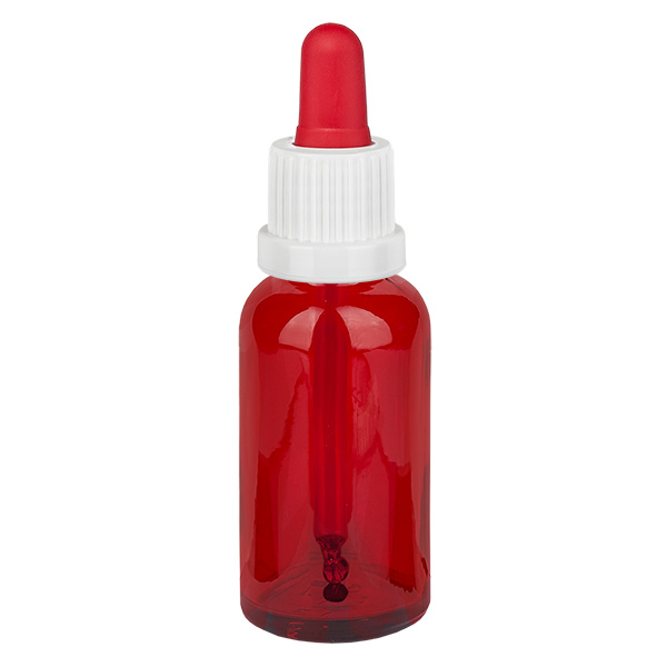 Frasco pipeta de 30 ml branco/vermelho com fecho inviolável RedLine UT18/30