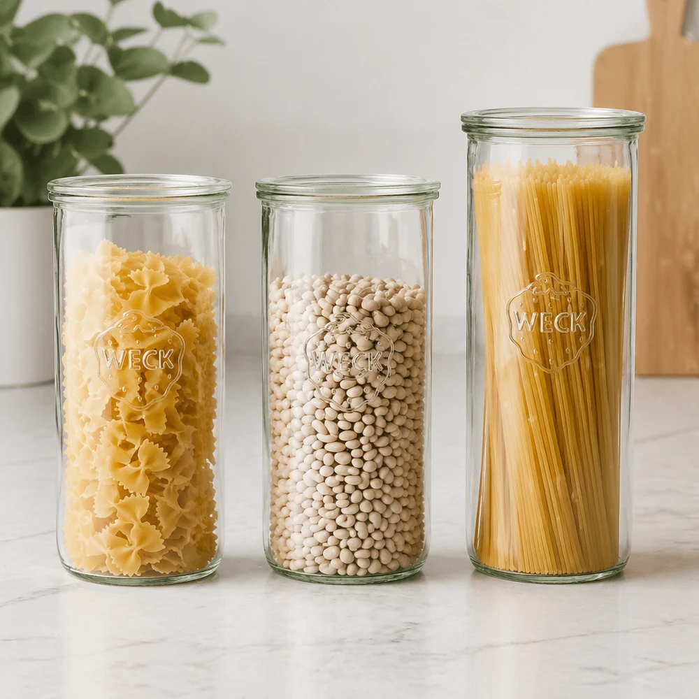 WECK RR100 Conjunto cheio de massas, feijões e noodles frasco de armazenamento 1500ml cozinha moderna