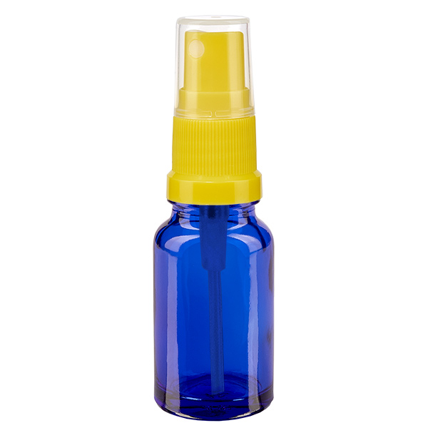 Frasco spray de 10ml amarelo/transparente com tampa standard BlueLine UT18/10