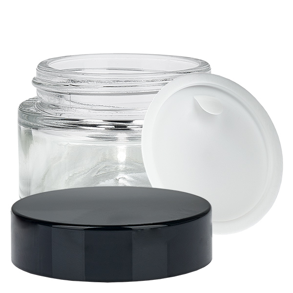 Frasco de vidro transparente de 30 ml com tampa de inserção UNiTWIST Frasco de vidro transparente de 30 ml com tampa de inserção UNiTWIST