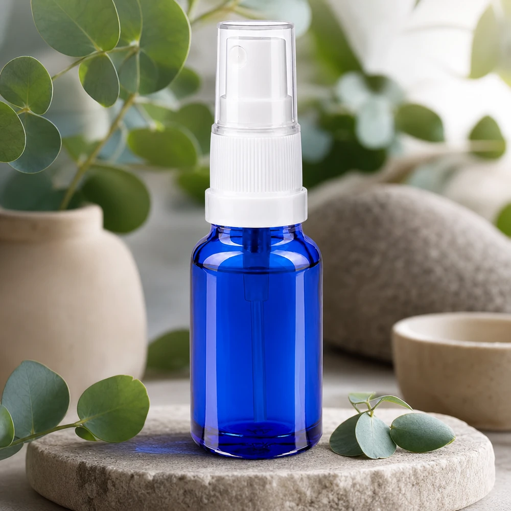Frasco de spray BlueLine de 10 ml de alta qualidade com cabeça de spray transparente para uma dosagem precisa