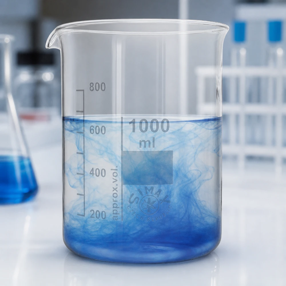 Copo de vidro borossilicato resistente ao calor de 1000 ml com escala para aplicações laboratoriais profissionais