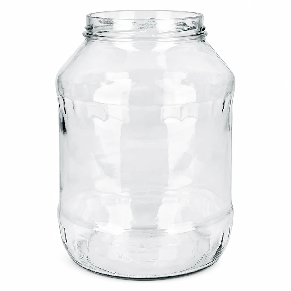 Frasco de vidro redondo vazio 2650ml com rosca TO100 UNiTWIST Runda2650 frasco de conserva sem tampa Frasco de armazenamento