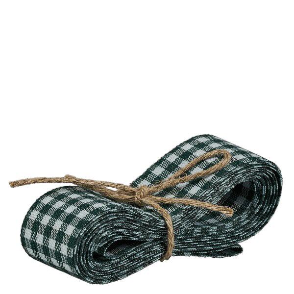 Fita de tecido verde/branco para decoração 300cm