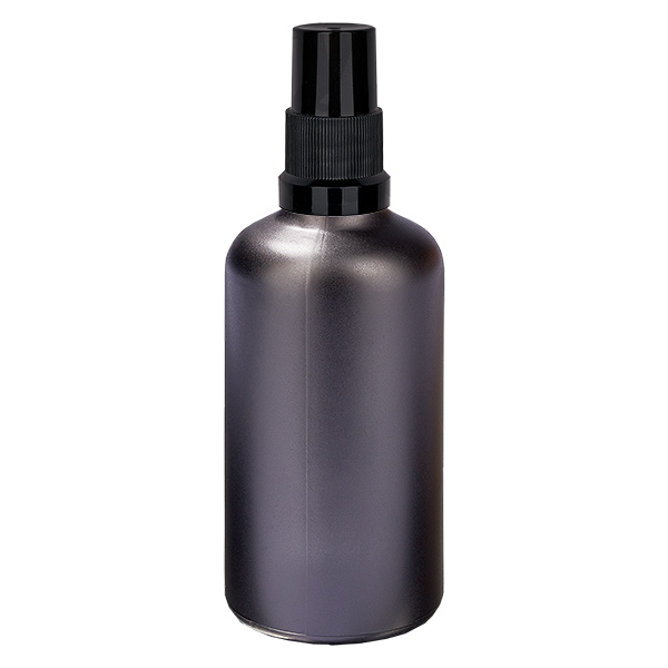 Frasco spray preto de 100ml com tampa standard BlackLine UT18/100