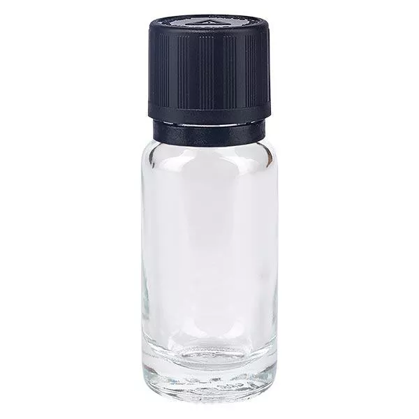 Frasco de farmácia transparente 10ml tampa do conta-gotas Anel de derrame 1mm preto Símbolo de aviso de chupeta resistente a crianças Tampa inviolável Frasco de farmácia transparente 10ml tampa do conta-gotas Anel de derrame 1mm preto Símbolo de aviso de chupeta resistente a crianças Tampa inviolável
