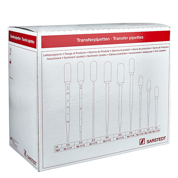 Pipeta de transferência de 2 ml (154x11mm) sem graduação Pipeta de transferência de 2 ml (154x11mm) sem graduação