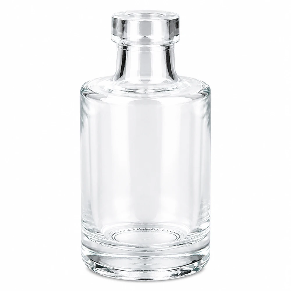 100ml Glasflasche "Marie" ohne Verschluss UNiTWIST Garrafa de vidro de 100 ml Marie sem tampa UNiTWIST transparente vazia sobre fundo branco