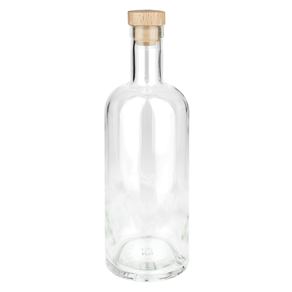 750ml Glasflasche "Attila" mit Holzgriffkorken UNiTWIST®