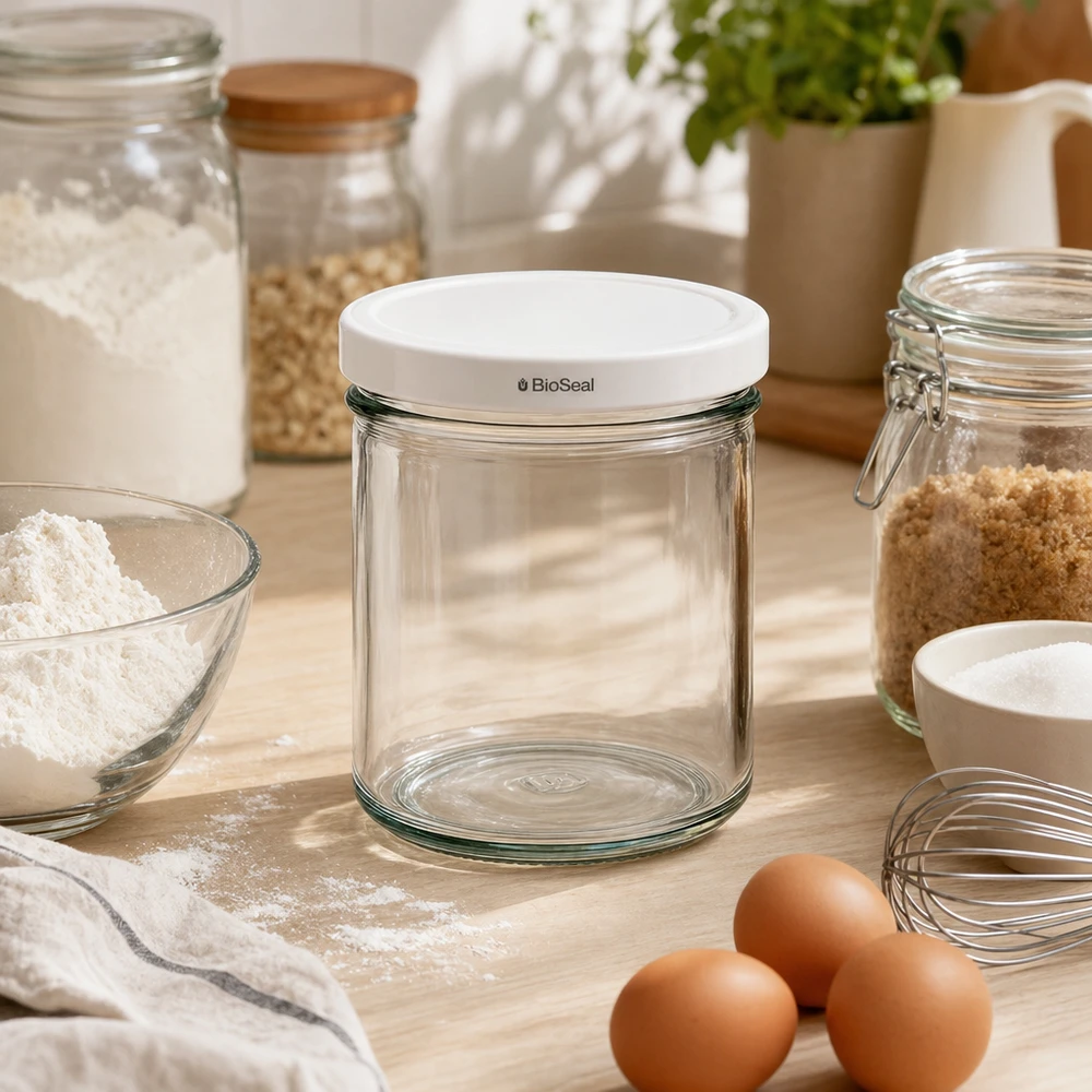 UNiTWIST Copos de 167 ml vazios para cozinha ingredientes de pastelaria ovos farinha branca TO66 tampa BioSeal para guardar alimentos