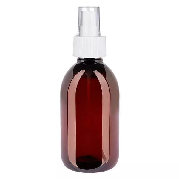 PET Flasche 250ml mit Zerstäuber weiß