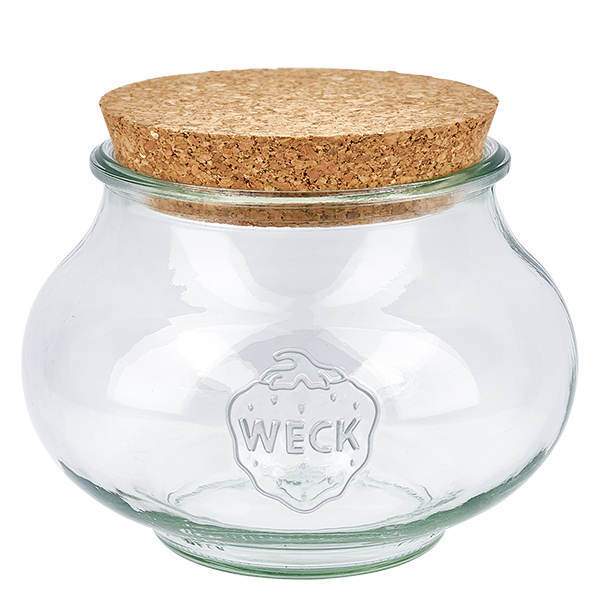 Frasco para jóias WECK RR100 de 1062ml com cortiça natural