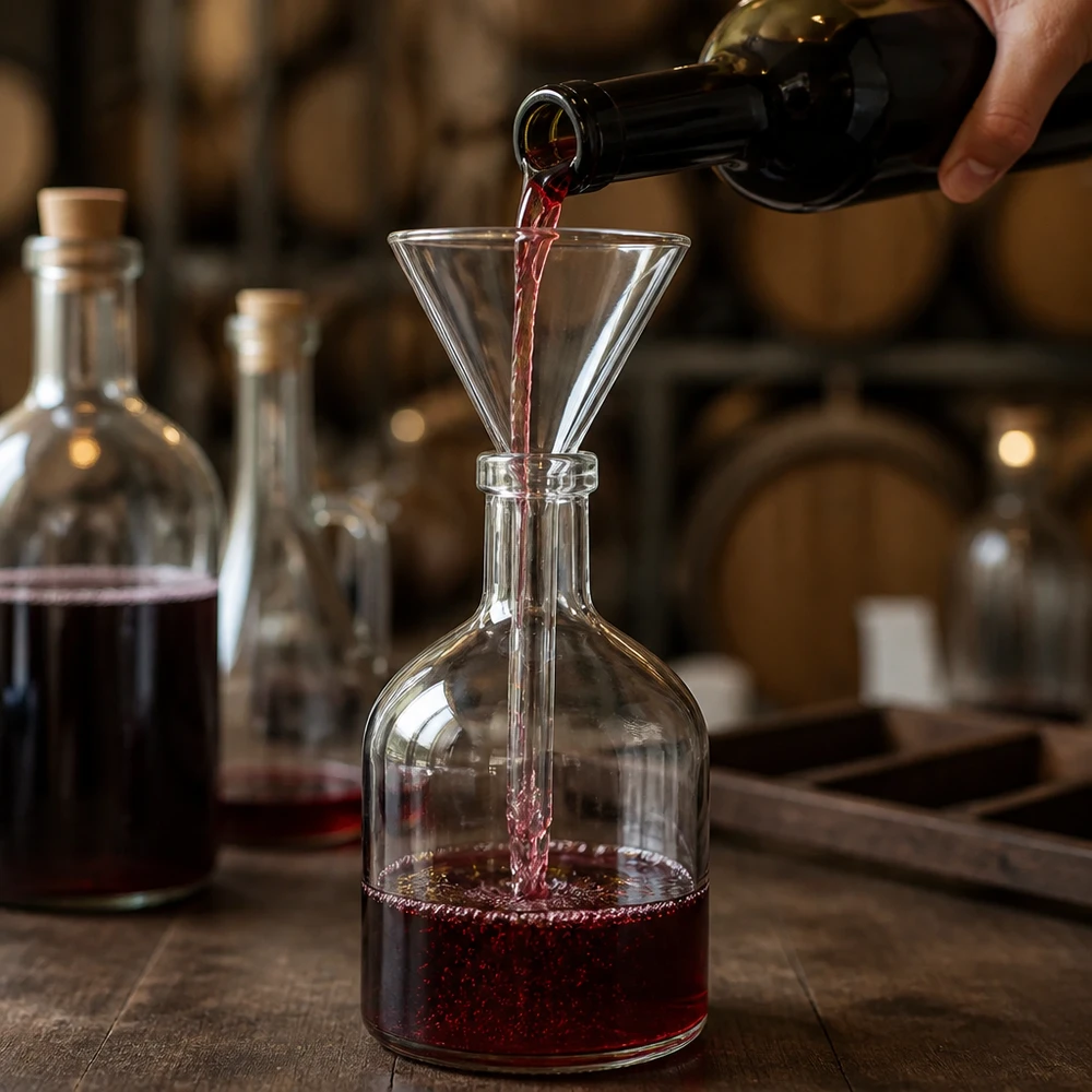 Funil de vidro de precisão de 100 mm com uma inclinação óptima de 60 graus para uma decantação eficaz de líquidos