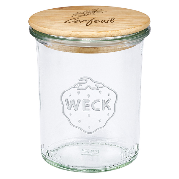 Tampa em madeira "Cerfeuil" com verniz WECK 160ml Tampa em madeira "Cerfeuil" com verniz WECK 160ml