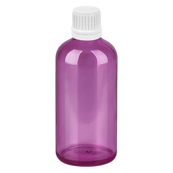 Frasco conta-gotas de 100 ml com tampa de rosca Originality branca de 0,7 mm PurpleLine UT18/100