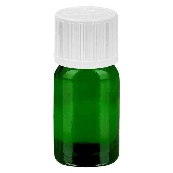 Frasco de 5 ml com tampa de rosca de 11 mm branco padrão resistente a crianças GreenLine UT18/5