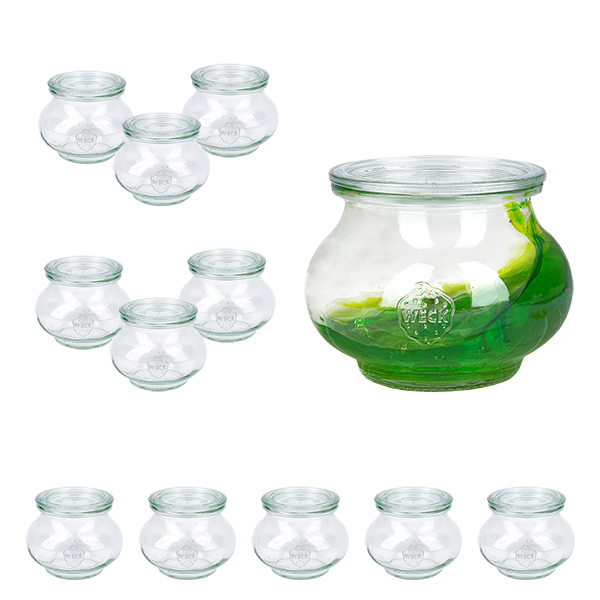 Conjunto de 12 copos decorativos de 220ml da Weck, copos de vidro de 1/4L m