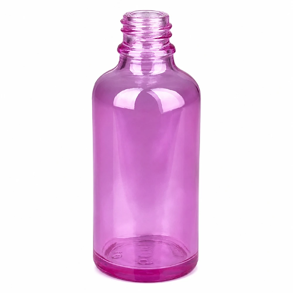 Frasco de vidro roxo de 50 ml para spray nasal com rosca - embalagem médica em roxo