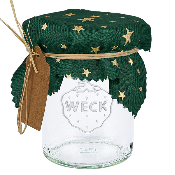 Pano para jóias em tecido verde "Estrelas" quadrado de 12 cm