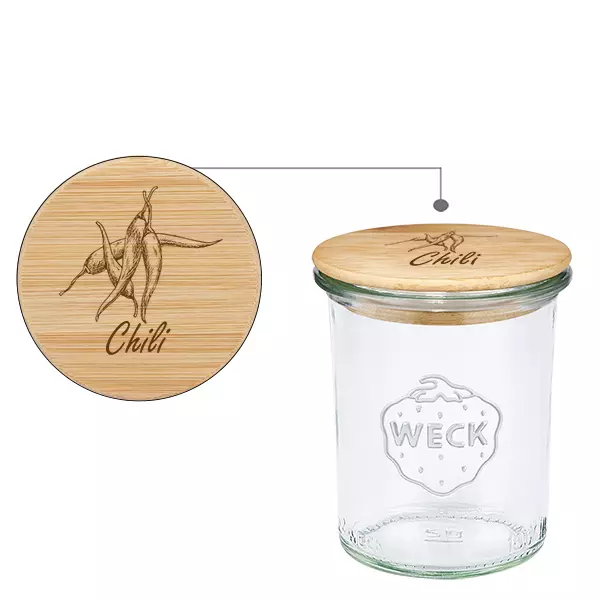 Cobertura em tecido "Chilli" com verniz WECK à mão 160ml Cobertura em tecido "Chilli" com verniz WECK à mão 160ml