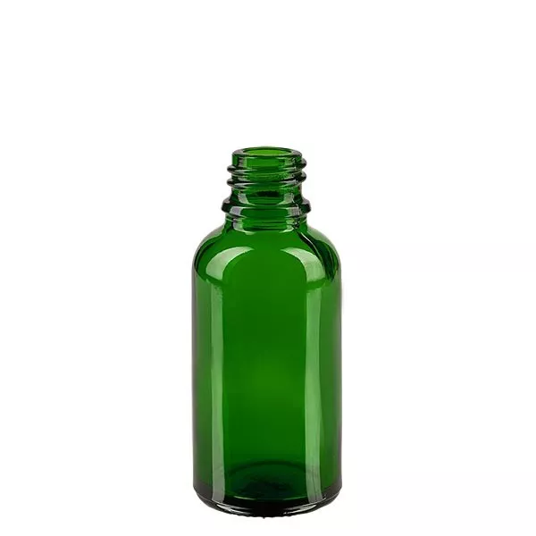Frasco conta-gotas 30ml DIN 18 anel de vazamento vidro verde Frasco conta-gotas 30ml DIN 18 anel de vazamento vidro verde