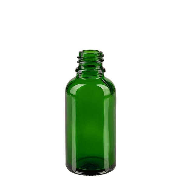 Frasco conta-gotas 30ml DIN 18 anel de vazamento vidro verde Frasco conta-gotas 30ml DIN 18 anel de vazamento vidro verde