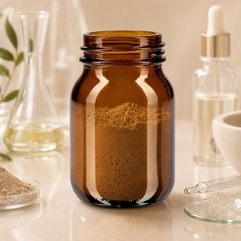 Frasco de vidro âmbar de gargalo largo de 75ml com acabamento de gargalo DIN 40 Frasco de 75 ml de alta qualidade com gargalo largo, fabricado em vidro âmbar com proteção UV e acabamento normalizado DIN 40 no gargalo
