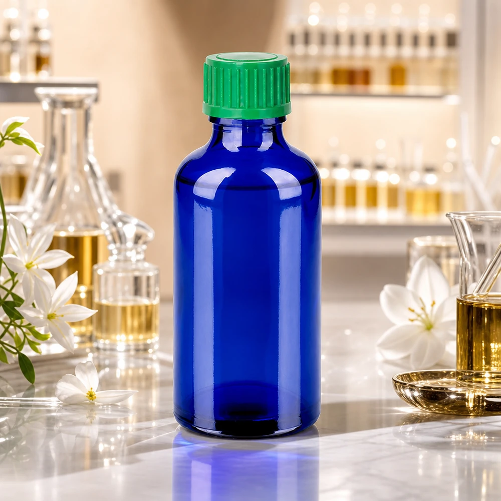 Frasco conta-gotas de 50 ml UT18/50 com abertura de 0,8 mm para distribuição precisa de gotas em farmácias e laboratórios