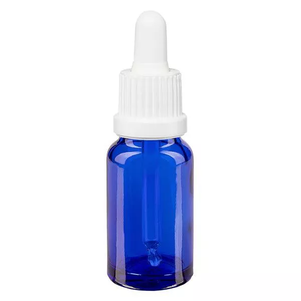 Frasco de farmácia azul 10ml pipeta branca tampa inviolável