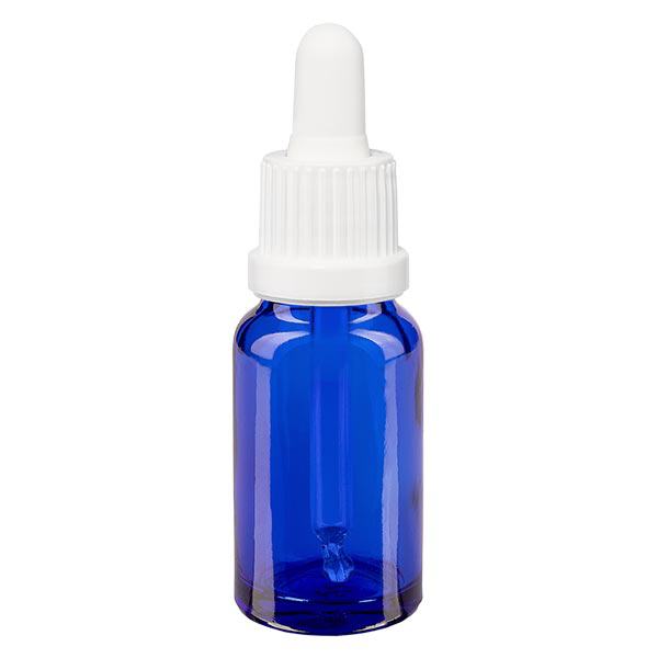 Frasco de farmácia azul 10ml pipeta branca tampa inviolável