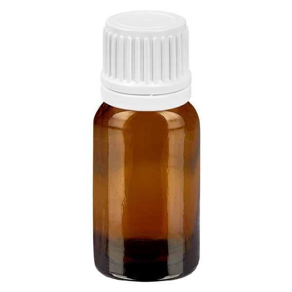 Frasco de 10 ml com tampa de rosca de 11 mm e tampa inviolável branca BrownLine UT18/10