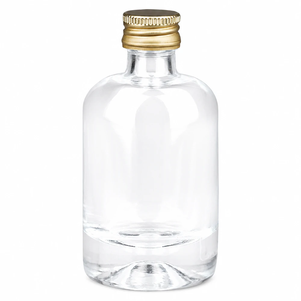 Frasco de vidro de 40 ml Sara com tampa de rosca dourada UNiTWIST - frasco redondo pequeno transparente