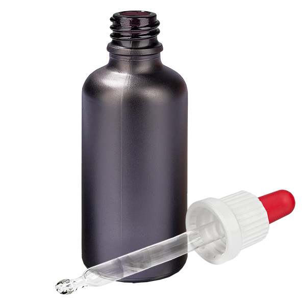 Frasco pipeta de 50 ml branco/vermelho com fecho inviolável BlackLine UT18/50 Frasco pipeta de 50 ml branco/vermelho com fecho inviolável BlackLine UT18/50