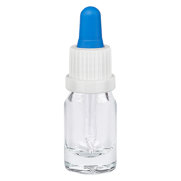 Frasco pipeta de 5 ml branco/azul com tampa inviolável ClearLine UT18/5
